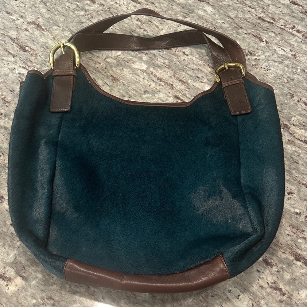 GiGi New York Teal and Brown Shoulder Bag